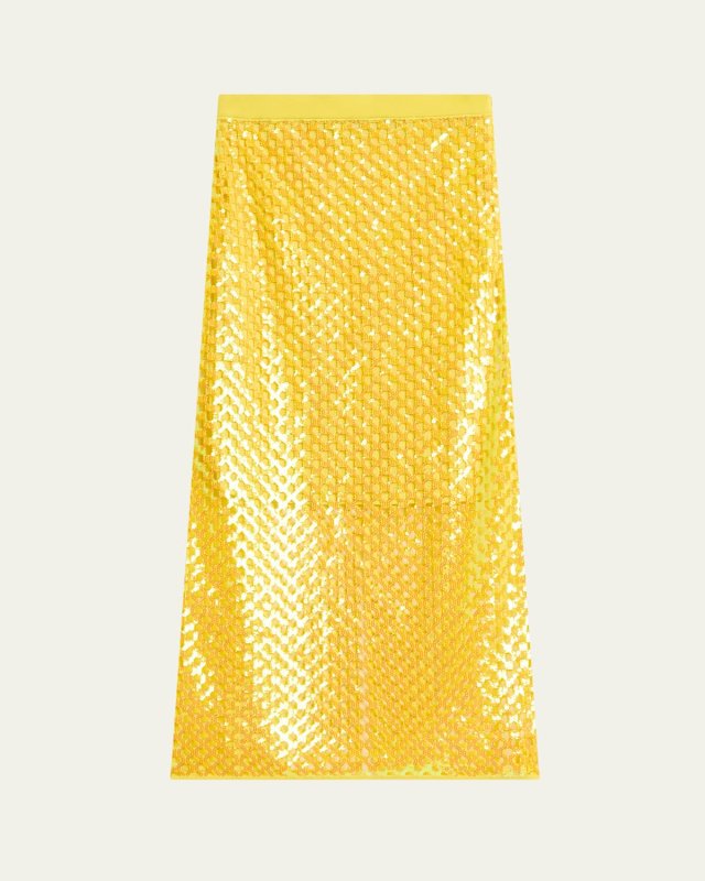 Halene Perforated Midi Skirt